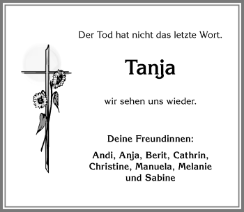 Traueranzeige von Tanja  von Allgäuer Anzeigeblatt