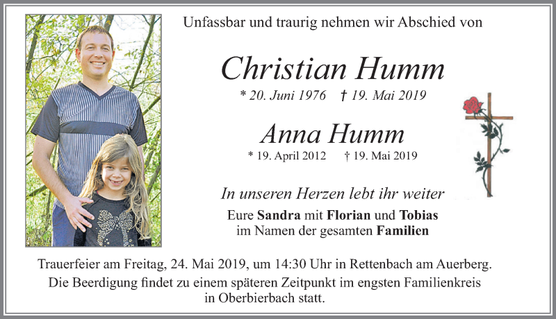  Traueranzeige für Anna Humm vom 23.05.2019 aus Allgäuer Zeitung