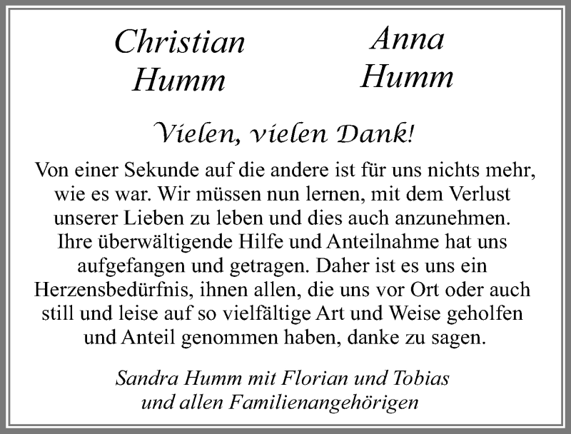 Traueranzeige für Anna Humm vom 08.06.2019 aus Allgäuer Zeitung