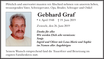 Traueranzeige von Gebhard Graf von Der Westallgäuer