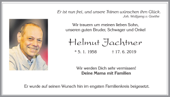 Traueranzeige von Helmut Jachtner von Allgäuer Zeitung, Füssen