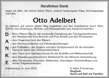 Traueranzeige von Otto Adelbert von Allgäuer Zeitung,Kempten