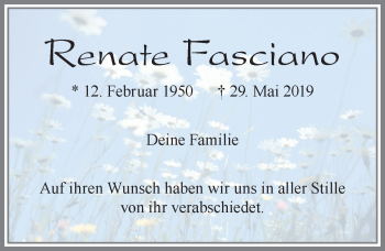 Traueranzeige von Renate Fasciano von Allgäuer Zeitung, Füssen