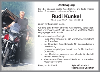 Traueranzeige von Rudi Kunkel von Memminger Zeitung