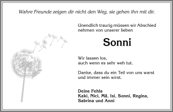 Traueranzeige von Sonni  von Allgäuer Anzeigeblatt