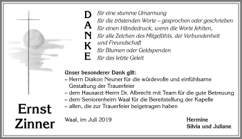 Traueranzeige von Ernst Zinner von Allgäuer Zeitung, Kaufbeuren/Buchloe