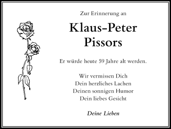Traueranzeige von Klaus-Peter Pissors von Der Westallgäuer
