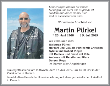 Traueranzeige von Martin Pürkel von Allgäuer Zeitung,Kempten