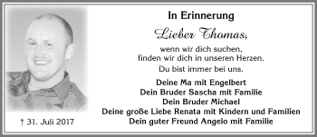 Traueranzeige von Thomas Jordan von Allgäuer Zeitung, Marktoberdorf
