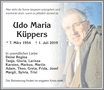 Traueranzeige von Udo Maria Küppers von Allgäuer Zeitung