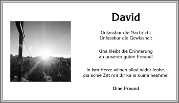 Traueranzeige von David  von Allgäuer Anzeigeblatt