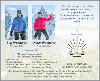 Traueranzeige von Dieter Wucherer von Allgäuer Anzeigeblatt