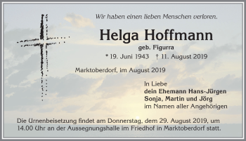 Traueranzeige von Helga Hoffmann von Allgäuer Zeitung, Marktoberdorf