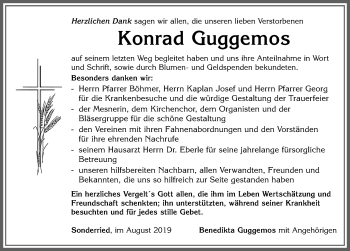 Traueranzeige von Konrad Guggemos von Allgäuer Zeitung, Marktoberdorf