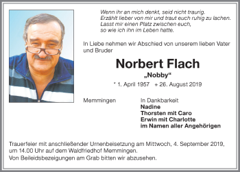 Traueranzeige von Norbert Flach von Memminger Zeitung