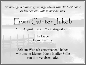 Traueranzeige von Erwin Günter Jakob von Allgäuer Zeitung, Füssen