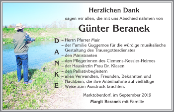 Traueranzeige von Günter Beranek von Allgäuer Zeitung, Marktoberdorf