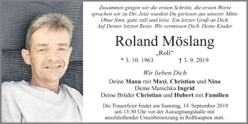 Traueranzeige von Roland Möslang von Allgäuer Zeitung