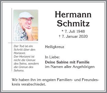 Traueranzeige von Hermann Hermann von Allgäuer Zeitung,Kempten