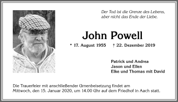 Traueranzeige von John Powell von Allgäuer Anzeigeblatt