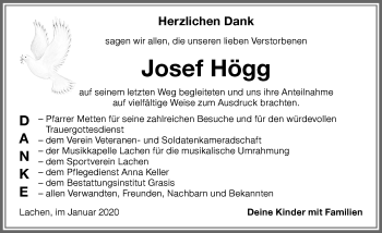 Traueranzeige von Josef Högg von Memminger Zeitung