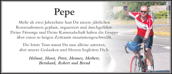 Traueranzeige von Pepe  von Der Westallgäuer