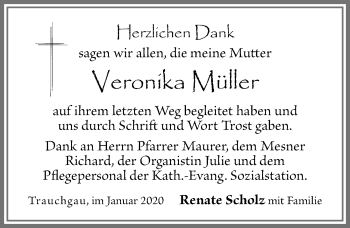 Traueranzeige von Veronika Müller von Allgäuer Zeitung, Füssen