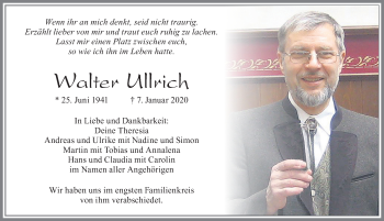 Traueranzeige von Walter Ullrich von Allgäuer Zeitung, Füssen