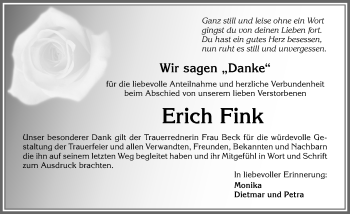Traueranzeige von Erich Fink von Allgäuer Zeitung,Kempten