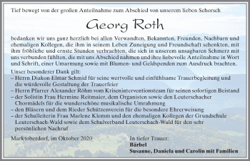 Traueranzeige von Georg Roth von Allgäuer Zeitung, Marktoberdorf