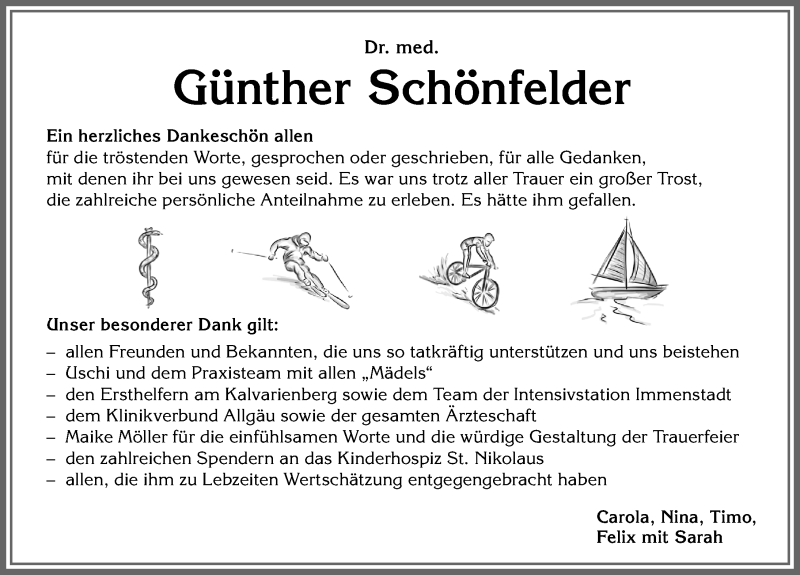  Traueranzeige für Günther Schönfelder vom 14.10.2020 aus Allgäuer Zeitung