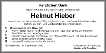 Traueranzeige von Helmut Hieber von Memminger Zeitung