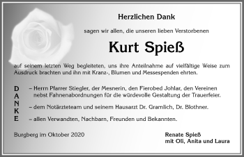 Traueranzeige von Kurt Spieß von Allgäuer Anzeigeblatt