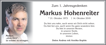 Traueranzeige von Markus Hohenreiter von Allgäuer Zeitung