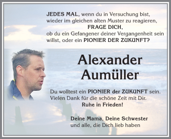 Traueranzeige von Alexander Aumüller von Allgäuer Zeitung,Kempten
