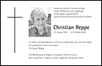Traueranzeige von Christian Reppe von Memminger Zeitung