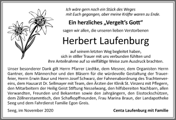 Traueranzeige von Herbert Laufenburg von Allgäuer Zeitung, Füssen