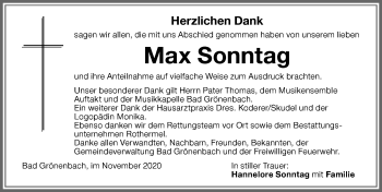 Traueranzeige von Max Sontag von Memminger Zeitung