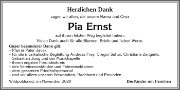 Traueranzeige von Pia Ernst von Allgäuer Zeitung,Kempten