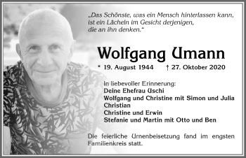 Traueranzeige von Wolfgang Umann von Allgäuer Zeitung