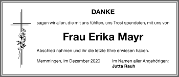 Traueranzeige von Erika Mayr von Memminger Zeitung