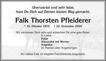 Traueranzeige von Falk Thorsten Pfleiderer von Allgäuer Zeitung,Kempten