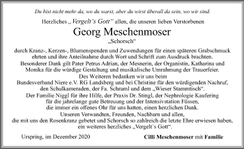 Traueranzeige von Georg Meschenmoser von Allgäuer Zeitung, Füssen