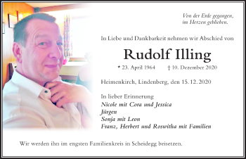 Traueranzeige von Rudolf Illing von Der Westallgäuer
