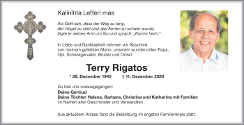Traueranzeige von Terry Rigatos von Allgäuer Zeitung