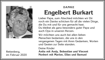 Traueranzeige von Engelbert Burkart von Allgäuer Anzeigeblatt