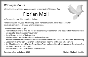 Traueranzeige von Florian Moll von Allgäuer Zeitung, Marktoberdorf