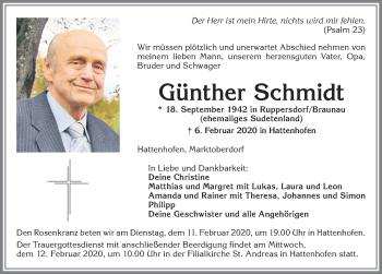 Traueranzeige von Günther Schmidt von Allgäuer Zeitung, Marktoberdorf