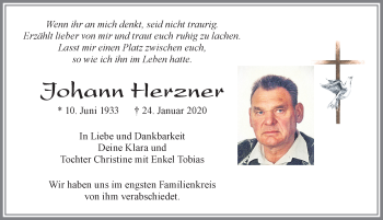 Traueranzeige von Johann Herzner von Allgäuer Zeitung, Füssen