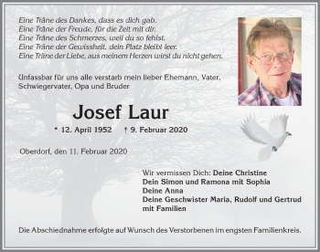 Traueranzeige von Josef Laur  von Allgäuer Zeitung